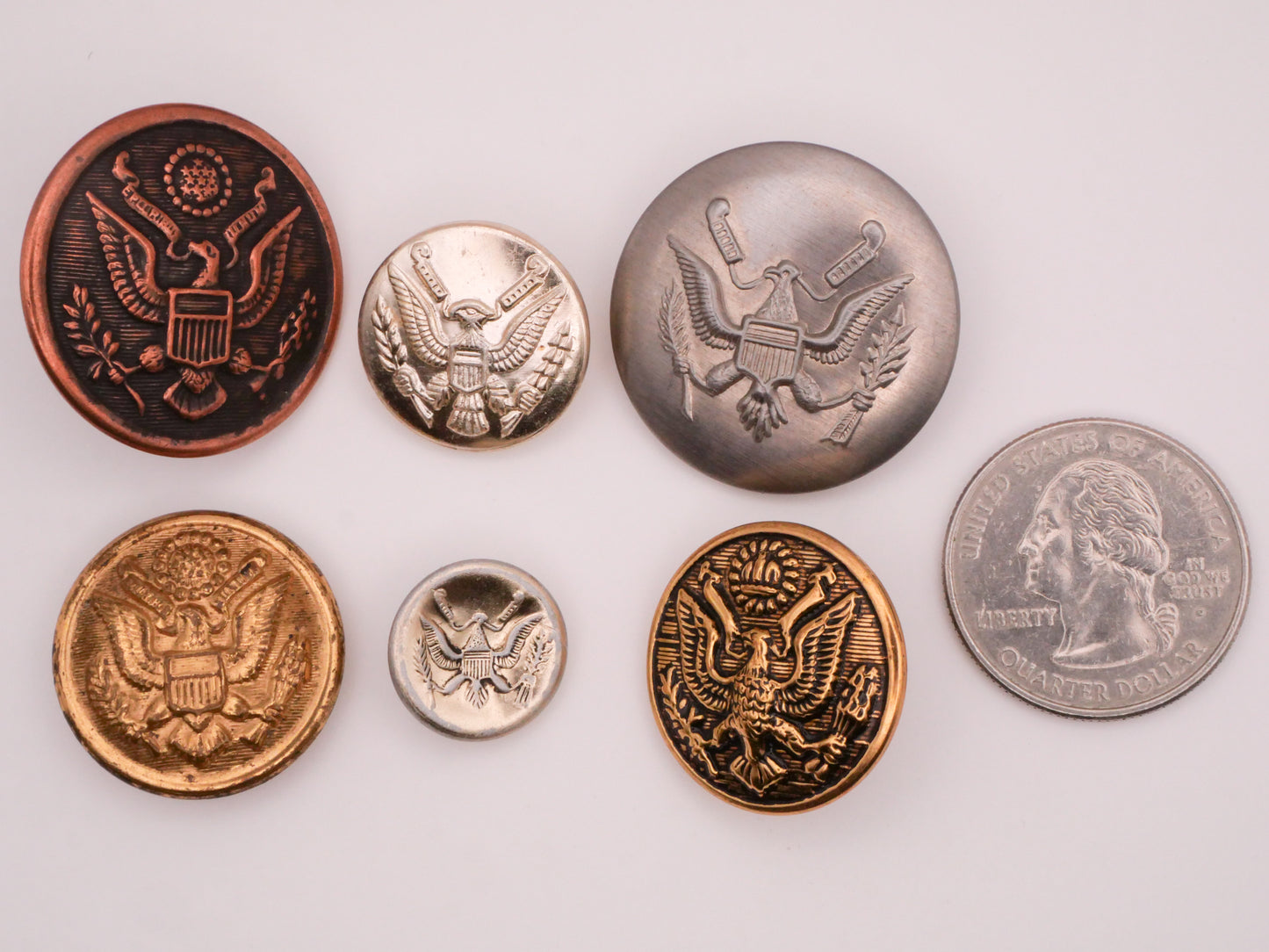 Great Seal Eagle Branch Arrows Military Metal Button Various 15-28mm