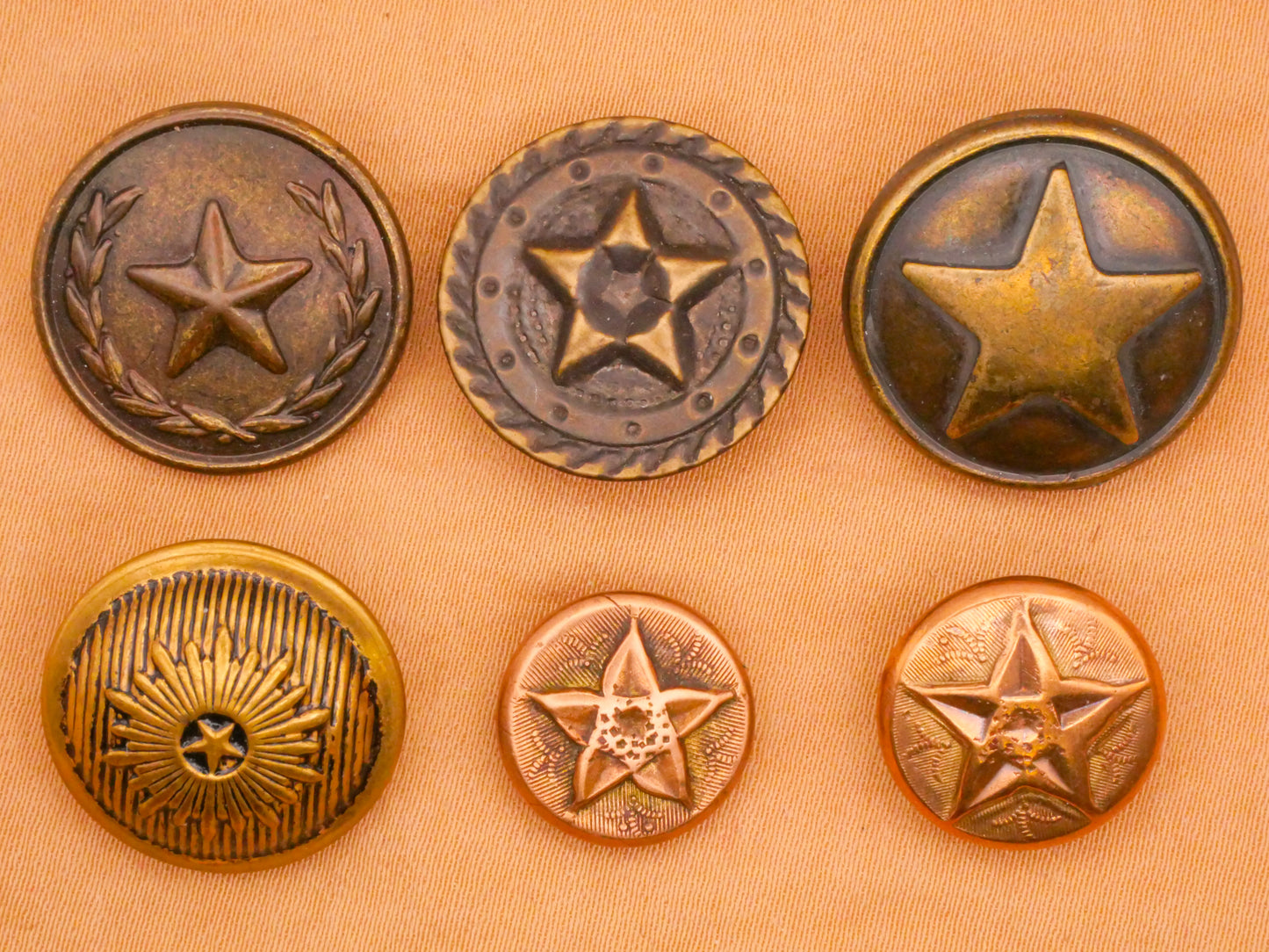 Star Design Patriotic Metal Button Various 13-20mm