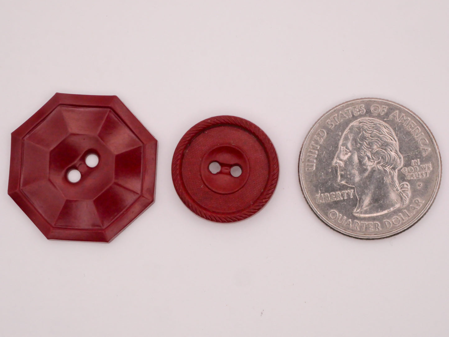 Rust Red Vintage Plastic Button Various 19-25mm