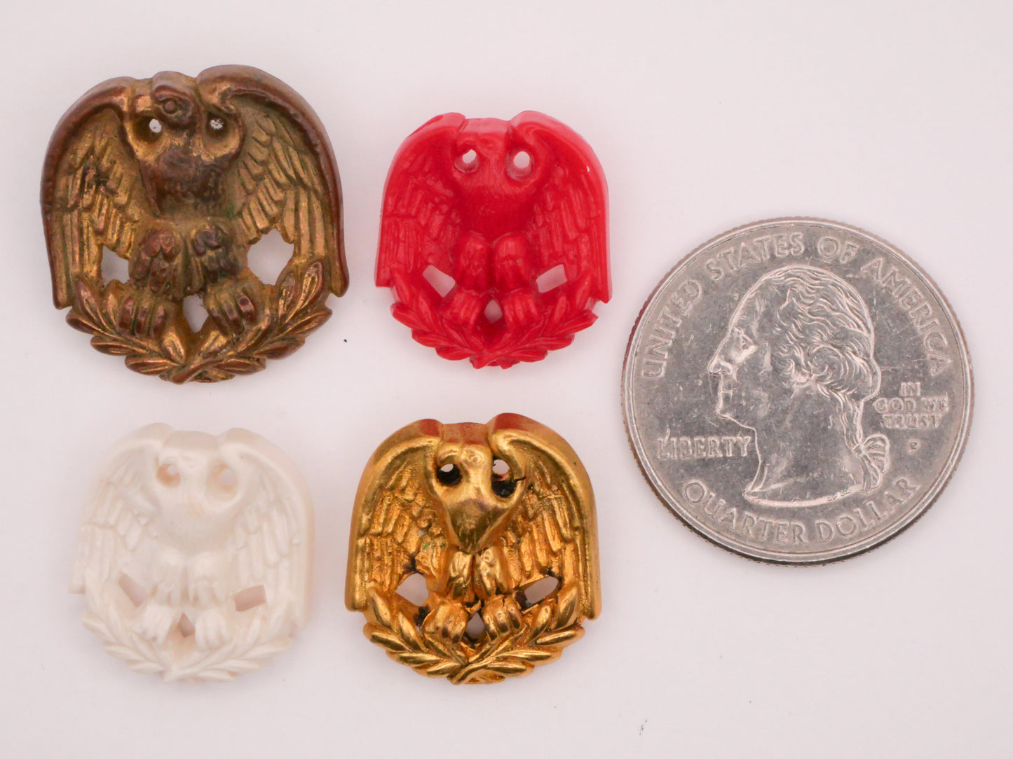 Eagle Bird Olive Branch Vintage Plastic Button Various 17-22mm
