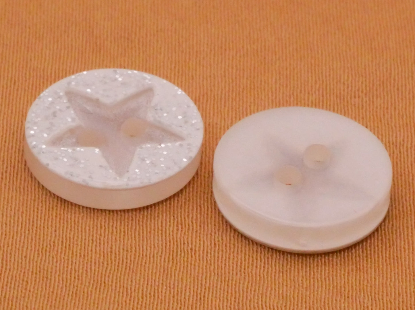 Star Glitter Plastic Sew-Thru Set of Ten Buttons 12mm
