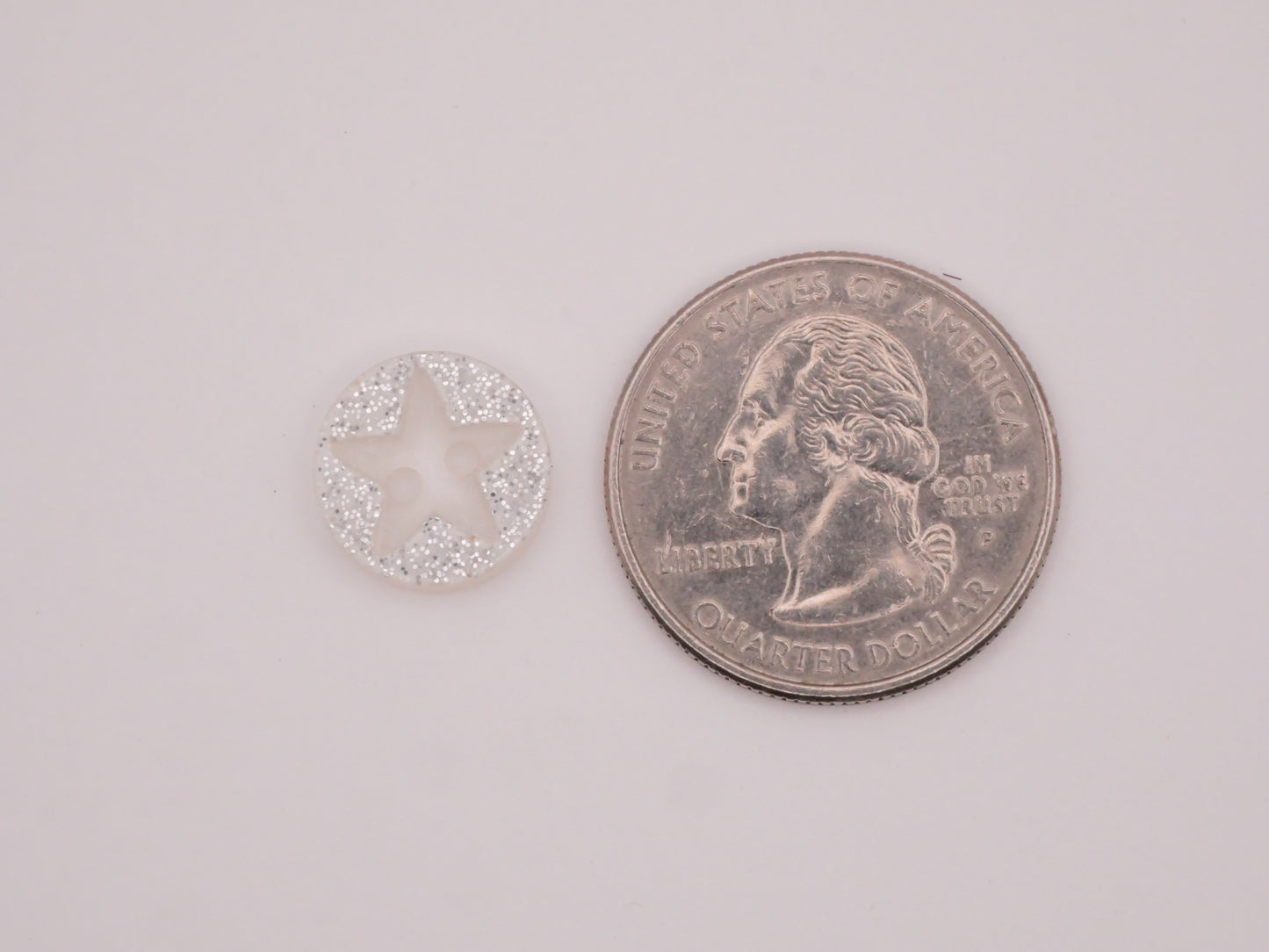 Star Glitter Plastic Sew-Thru Set of Ten Buttons 12mm