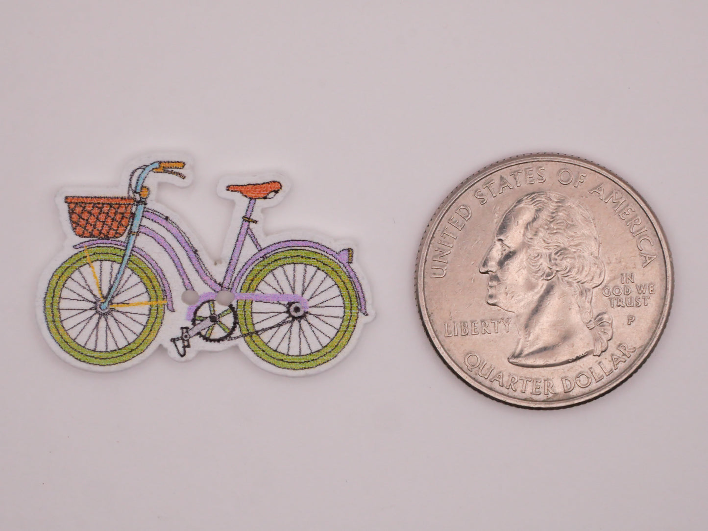 Bike Bicycle Wood Assorted Set of Ten Buttons 21x32mm