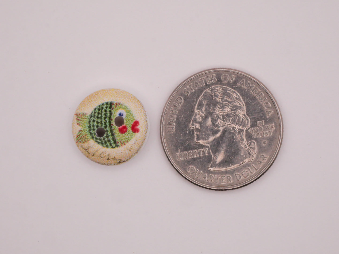 Fish Colorful Wood Assorted Set of Twenty Buttons 15mm