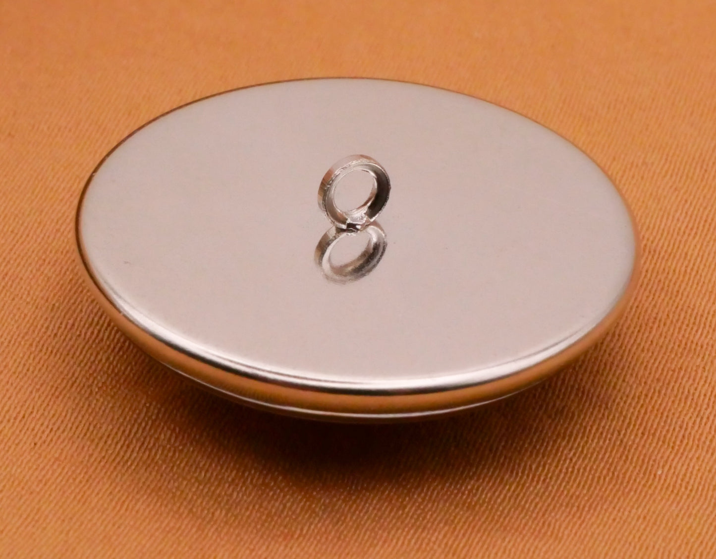 Flamingo Bird Beach Glass Silver Metal Button 27mm