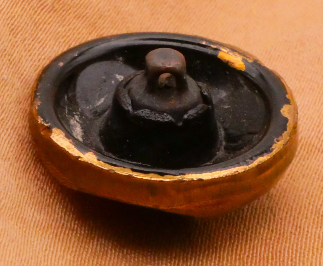 Star Gold Black Glass Antique Button Various 18mm