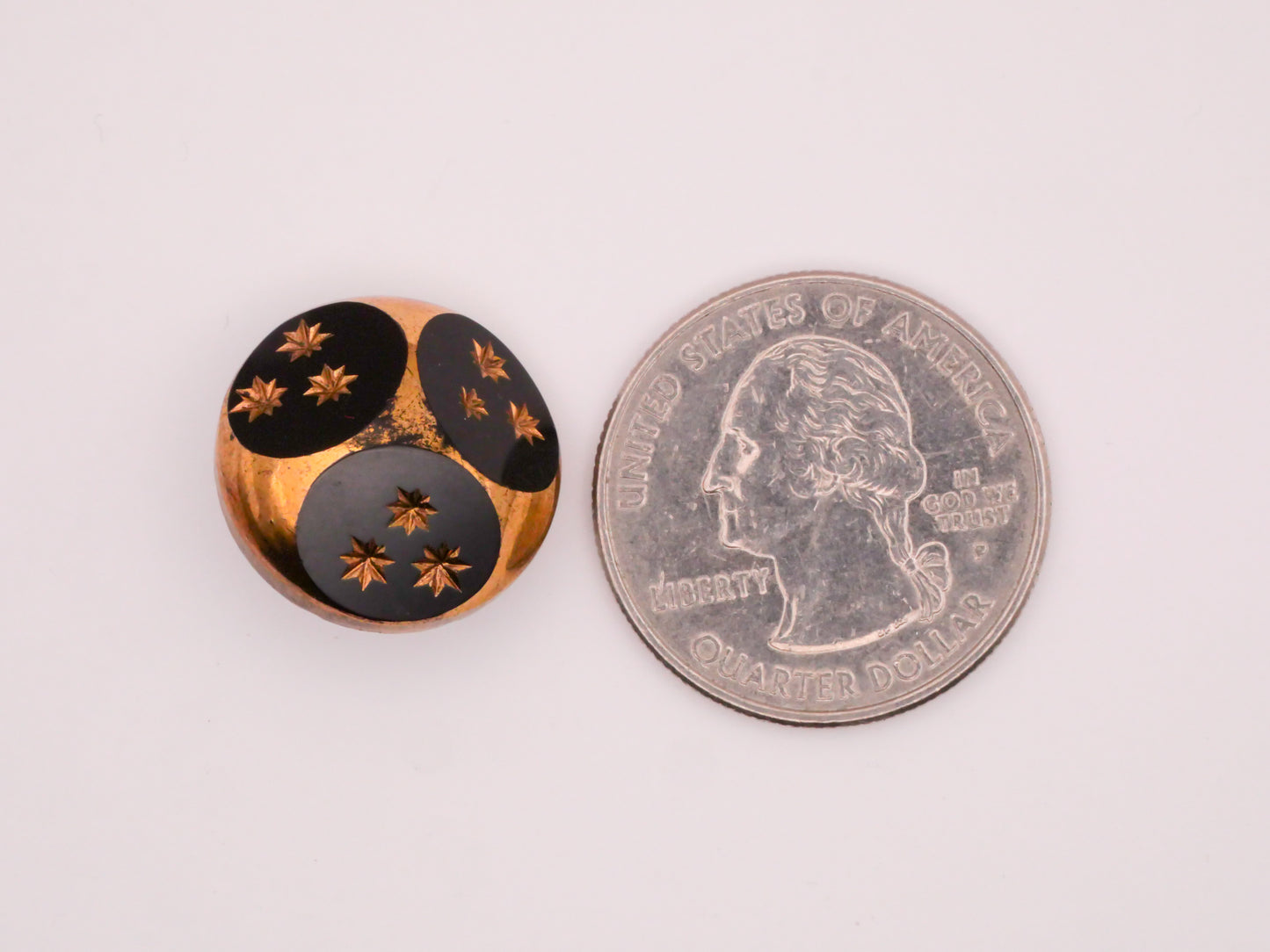 Star Gold Black Glass Antique Button Various 18mm