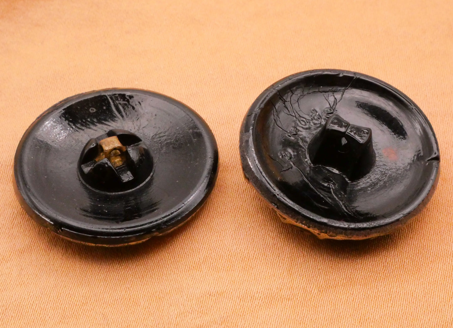 Silver Luster Black Glass Celestial or Oceanic Button Various 26-27mm