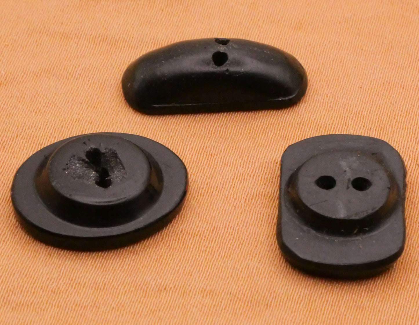 Crushed Shell Black Composition Whistle Button Various 9-19mm