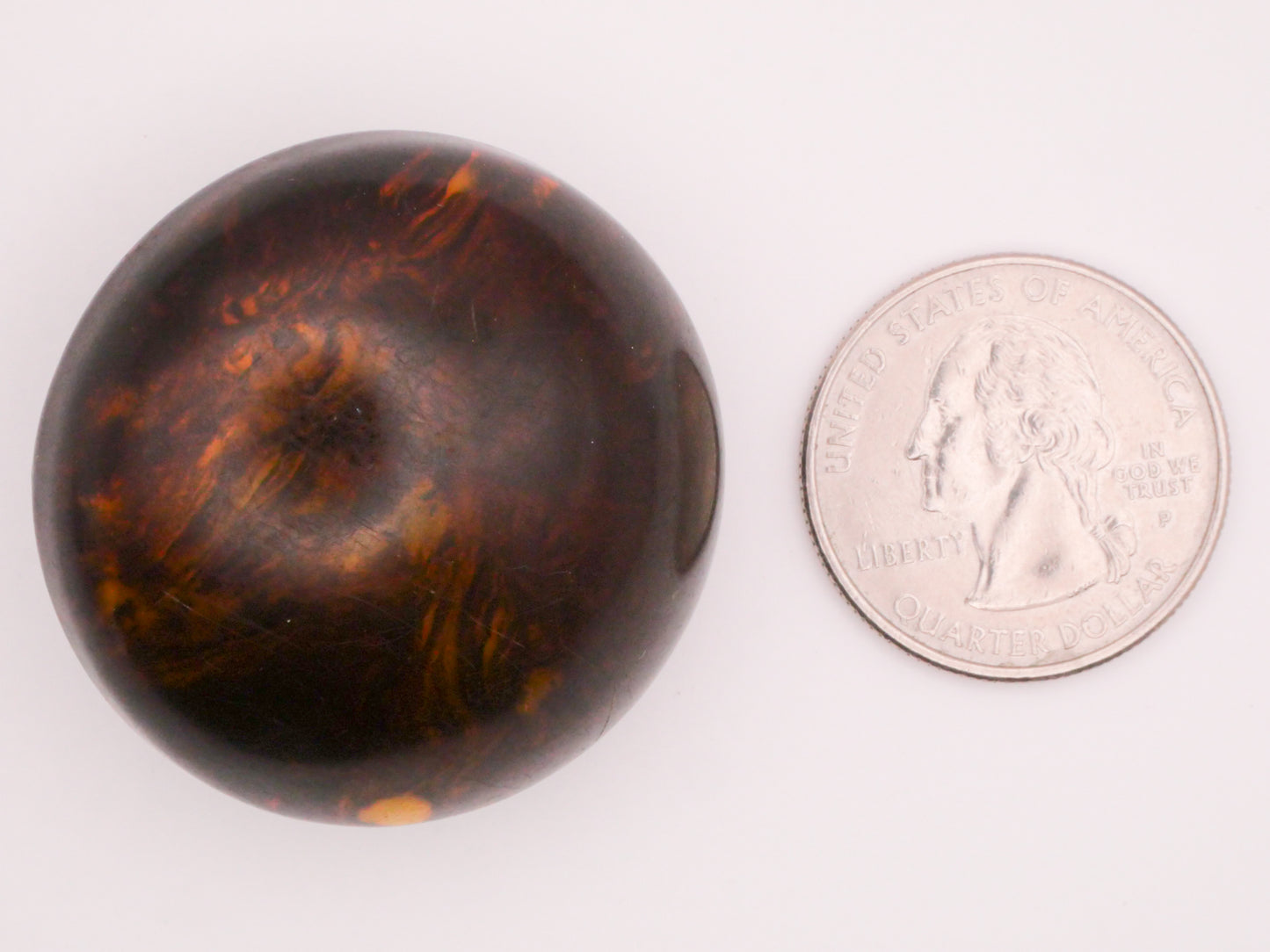 Tortoiseshell Look Celluloid Bubble Dome Early Plastic Large Button 38mm