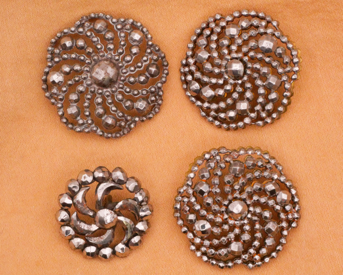 Steel-Cut Swirl Galaxy Whirlpool Antique Metal Button Various 19-26mm