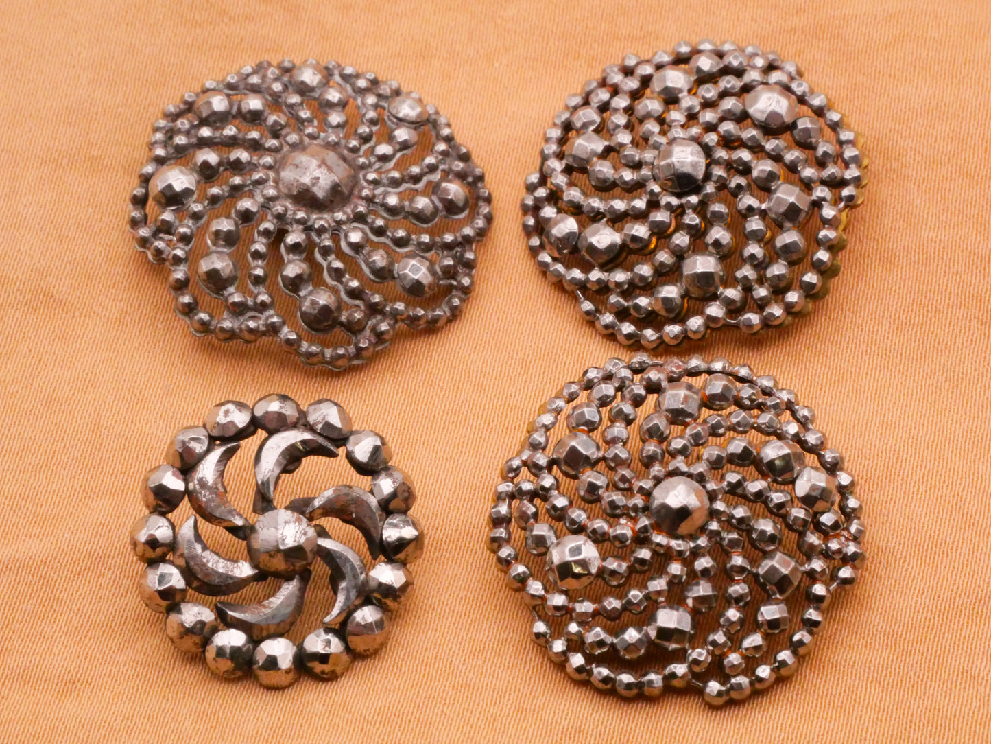 Steel-Cut Swirl Galaxy Whirlpool Antique Metal Button Various 19-26mm