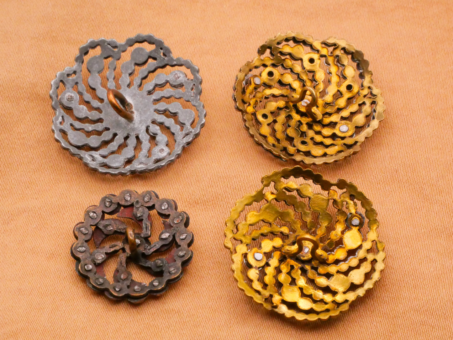 Steel-Cut Swirl Galaxy Whirlpool Antique Metal Button Various 19-26mm