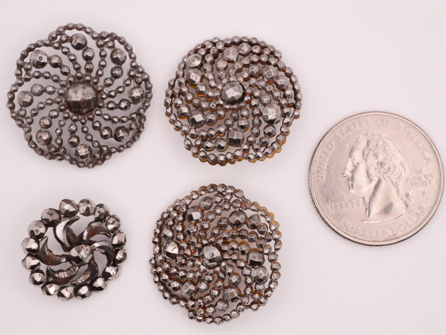 Steel-Cut Swirl Galaxy Whirlpool Antique Metal Button Various 19-26mm