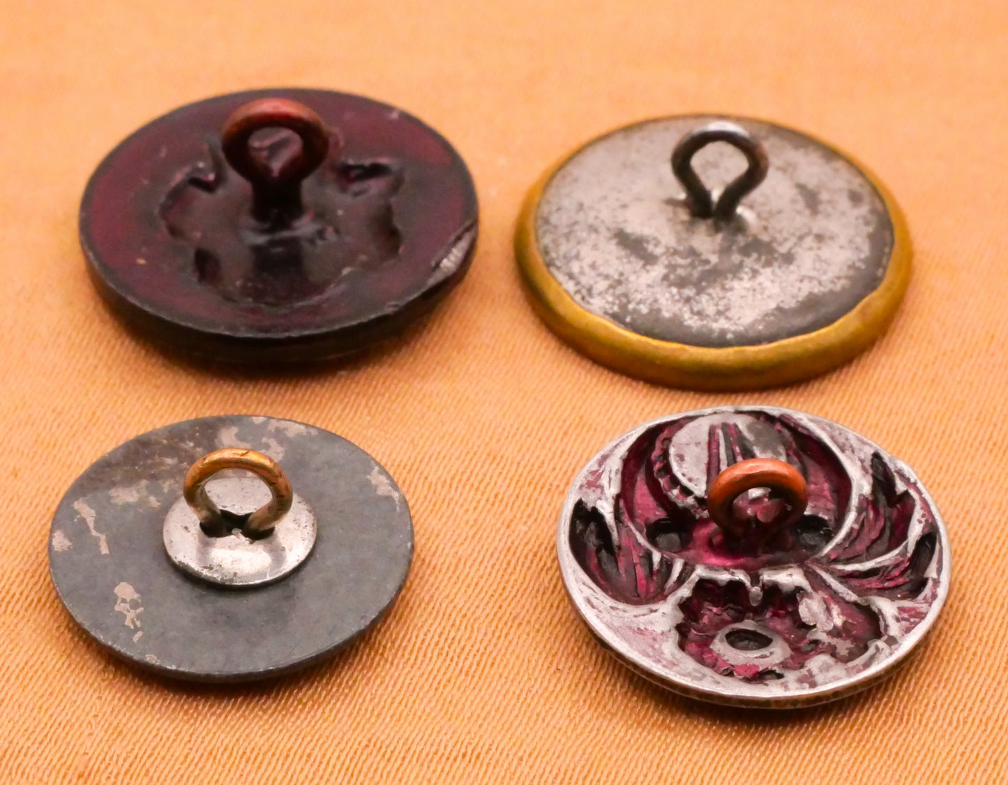 Flower Floral Purple Tinted Victorian Metal Button Various 14-16mm