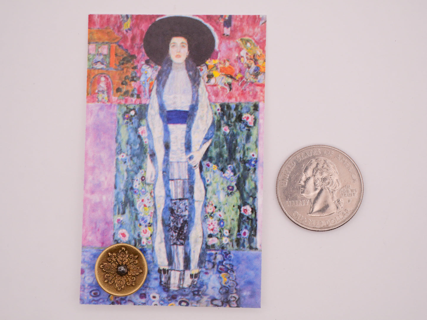 Foliage Steel-Cut Brass Metal Klimt Carded Button 14mm