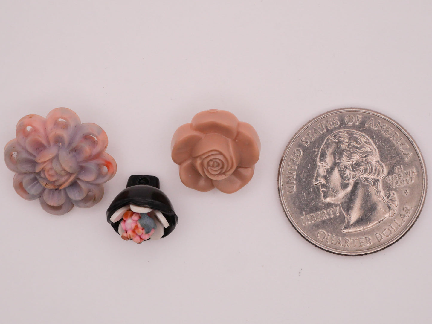 Flower Housecoat Vintage Plastic Button Various 11-18mm