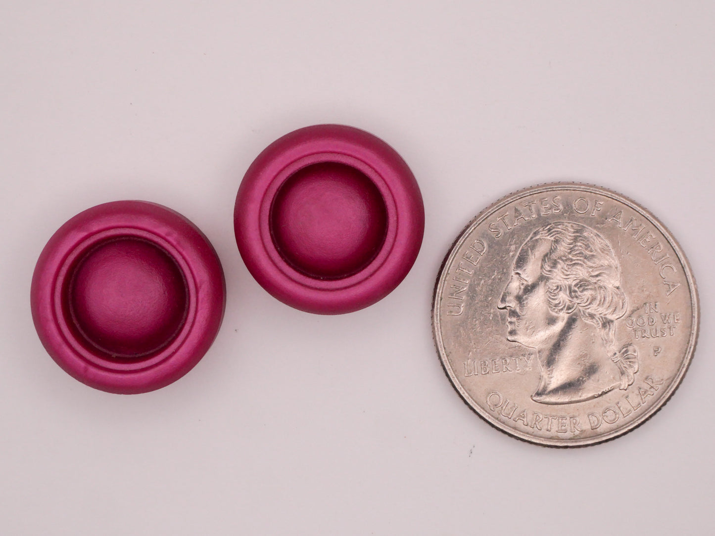 Magenta Fuchsia Pink Vintage Plastic Pair of Buttons 17mm