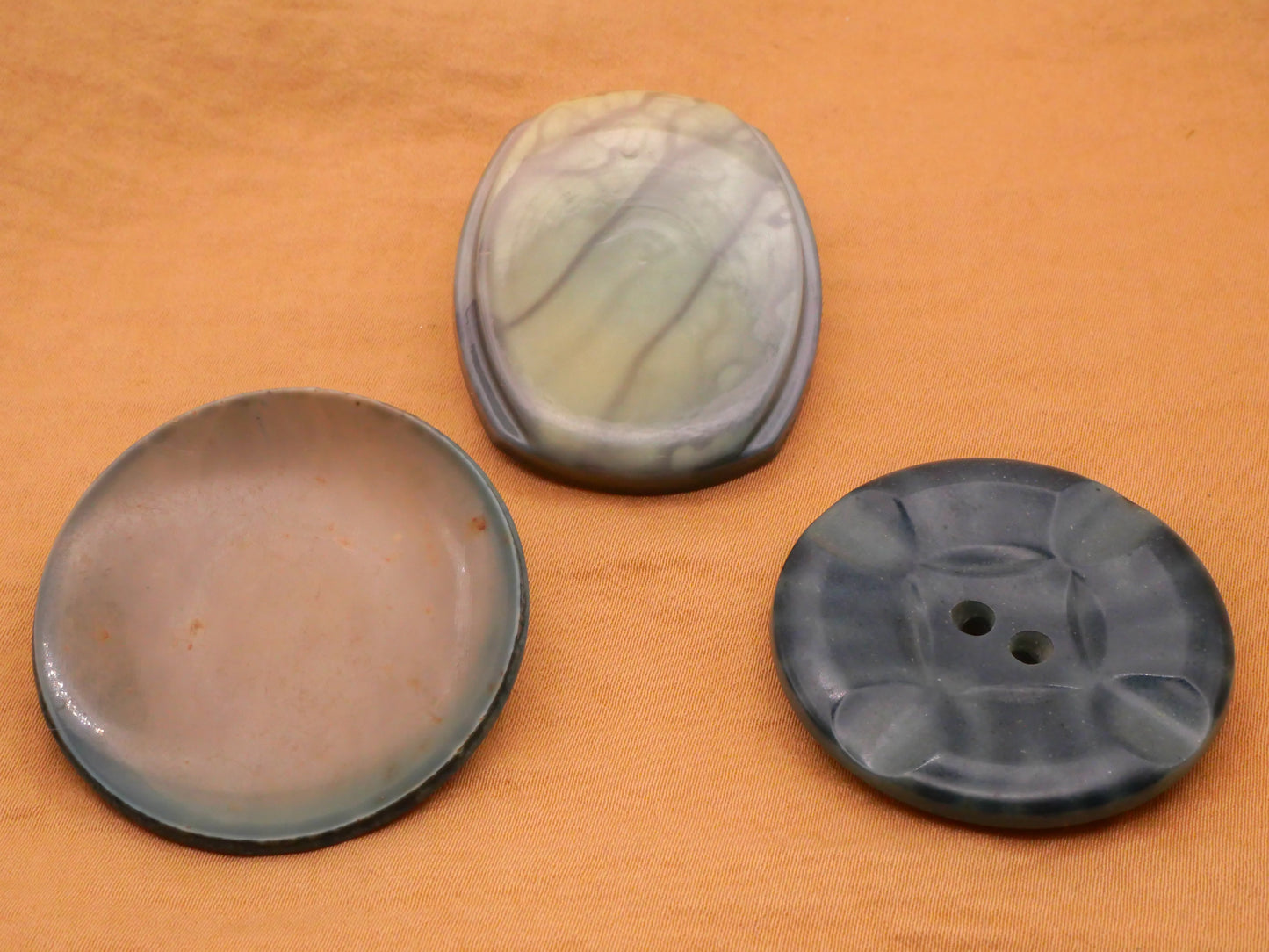 Peacock Blue Celluloid Early Plastic Large Button Various 35-42mm