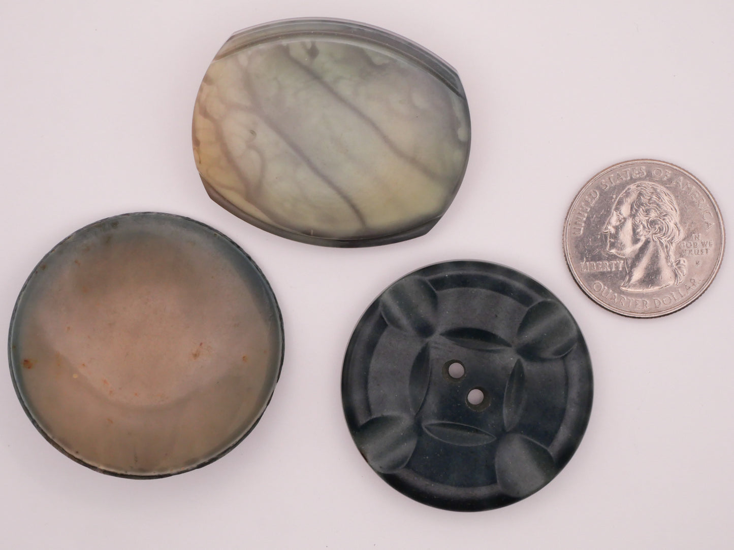 Peacock Blue Celluloid Early Plastic Large Button Various 35-42mm