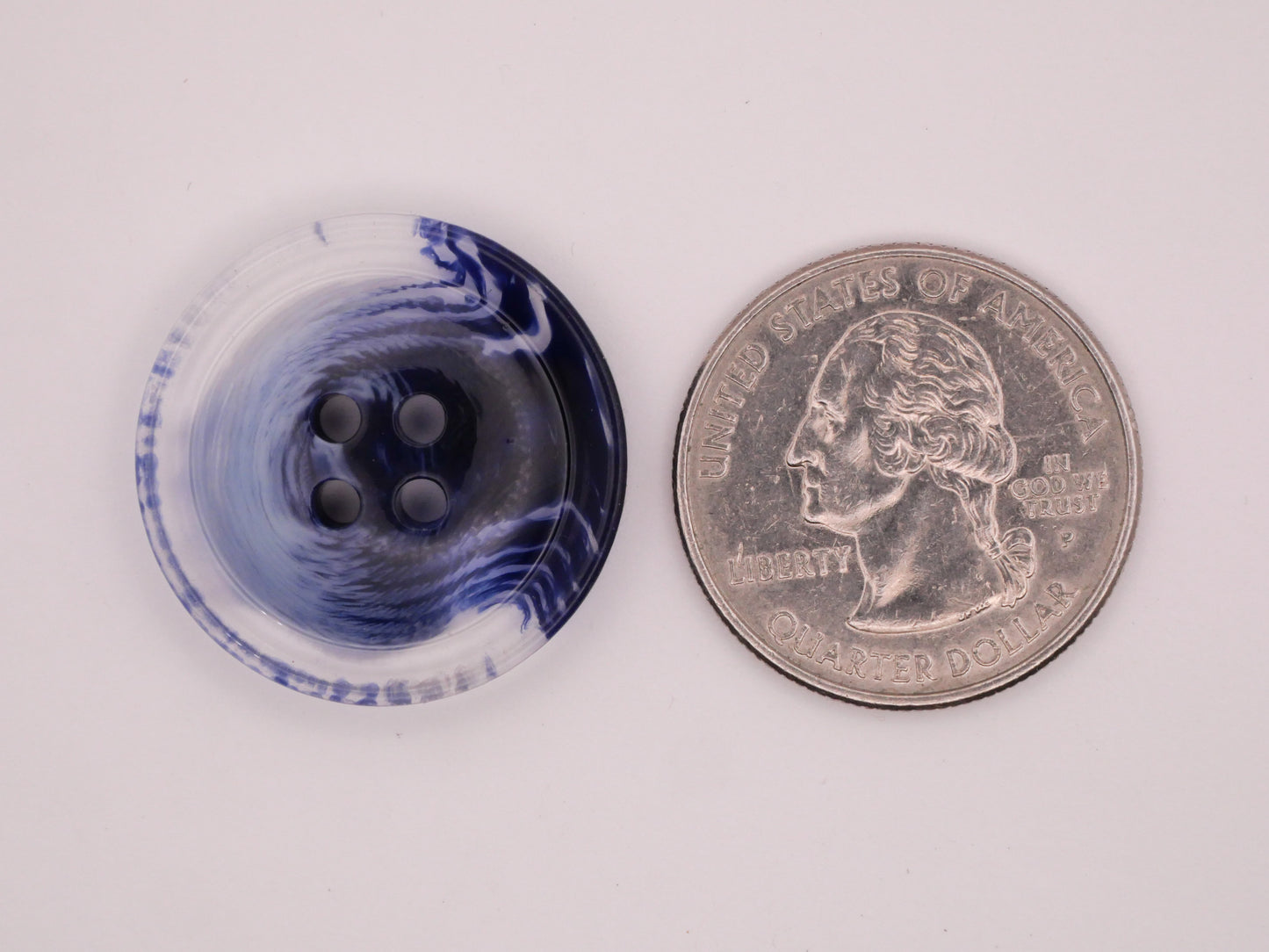 Ocean Look Watercolor Blue Plastic Pair of Buttons 25mm