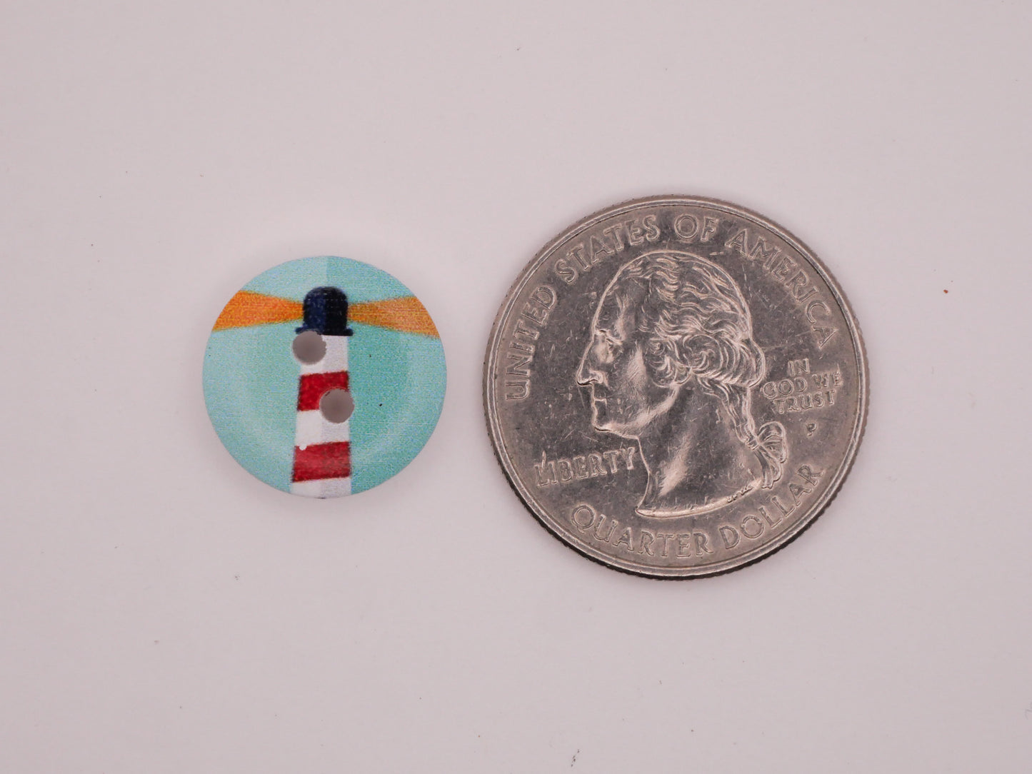 Nautical Aqua Red Yellow Blue Wood Assorted Set of Twenty Buttons 15mm