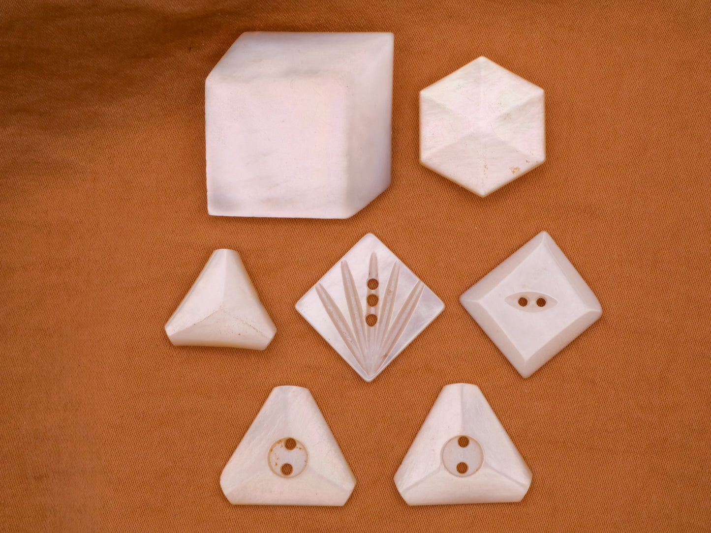 Geometric Mother of Pearl Antique Button Various 17-28mm
