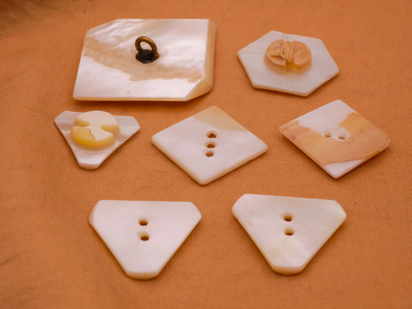 Geometric Mother of Pearl Antique Button Various 17-28mm