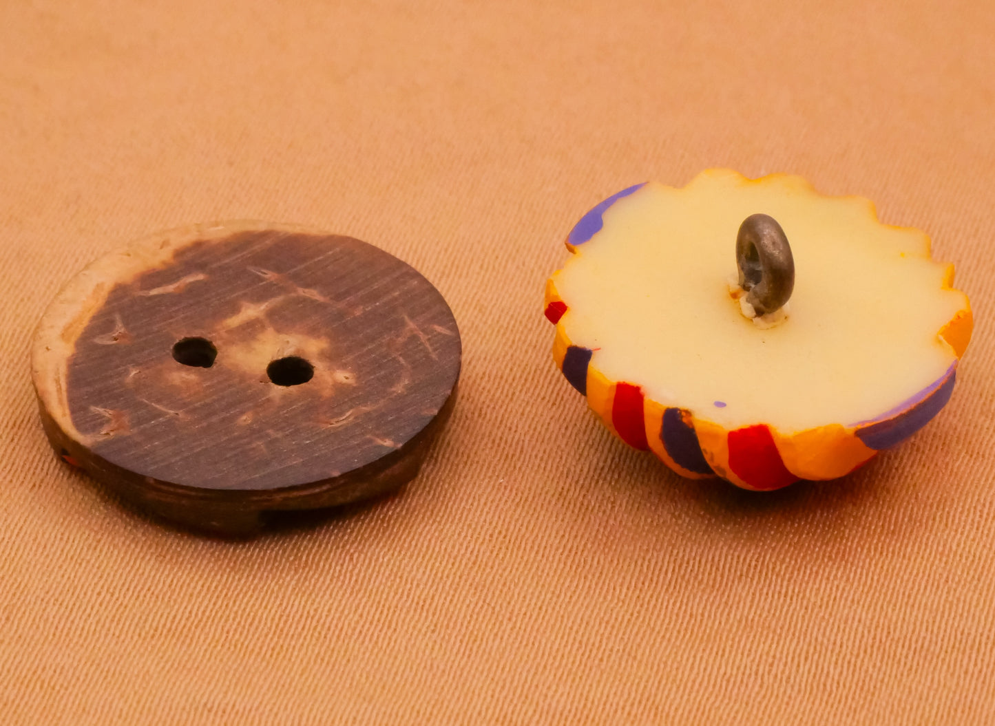 Circus Hand-Painted Wood or Plastic Button Various 18mm