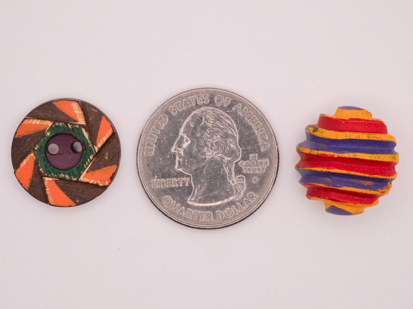 Circus Hand-Painted Wood or Plastic Button Various 18mm