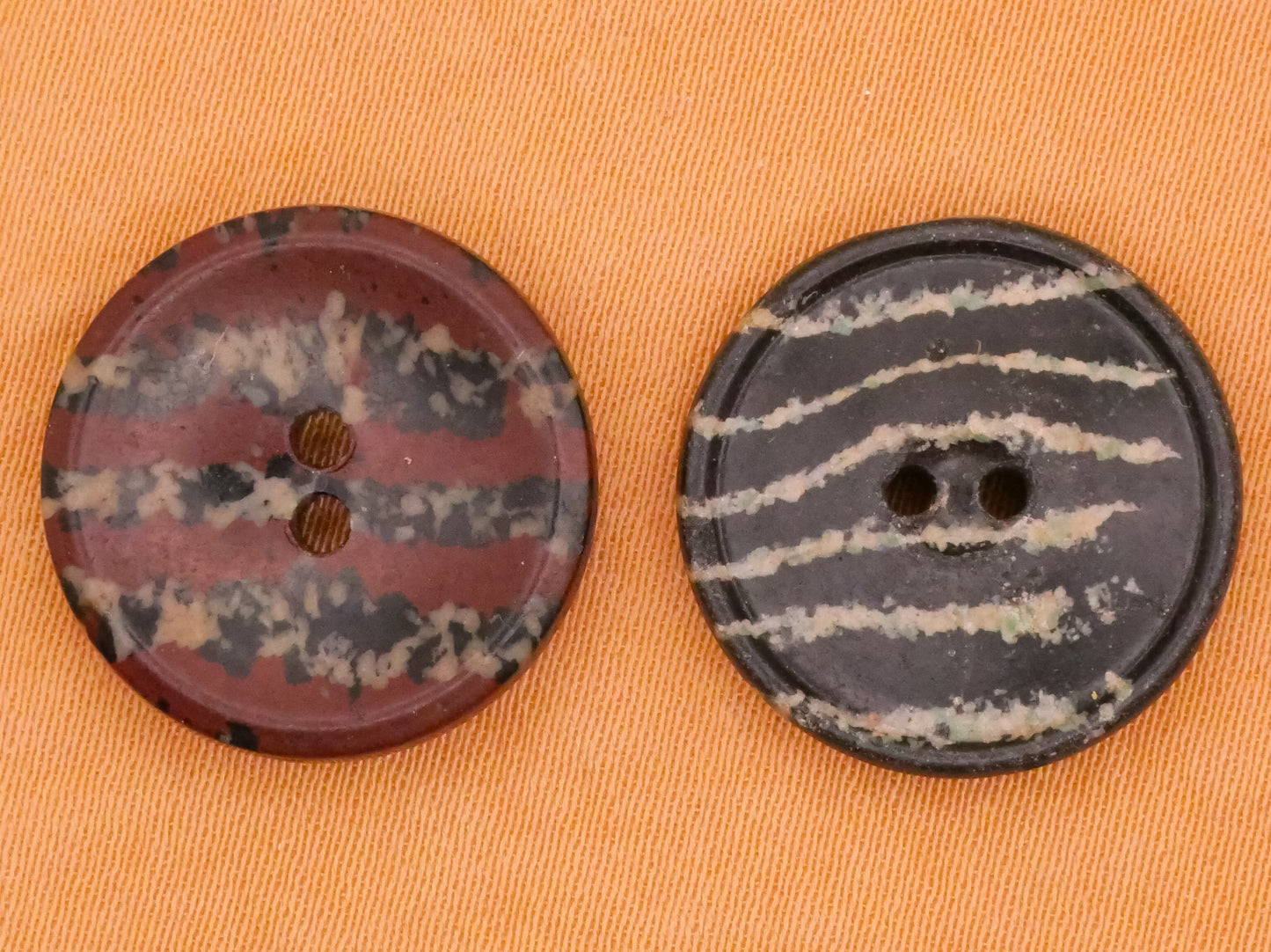 Animal Print Stripe Composition Early Plastic Button Various 17mm