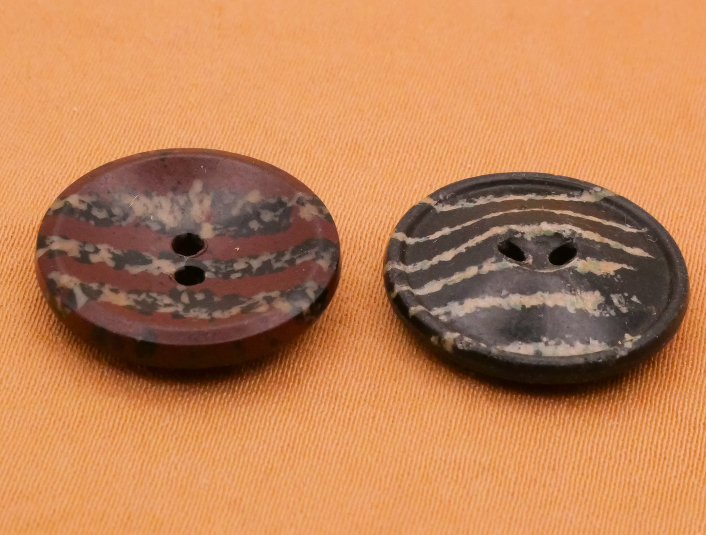 Animal Print Stripe Composition Early Plastic Button Various 17mm