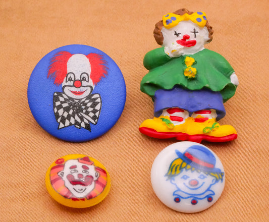 Clown Circus Vintage Plastic Button Various 13-28mm