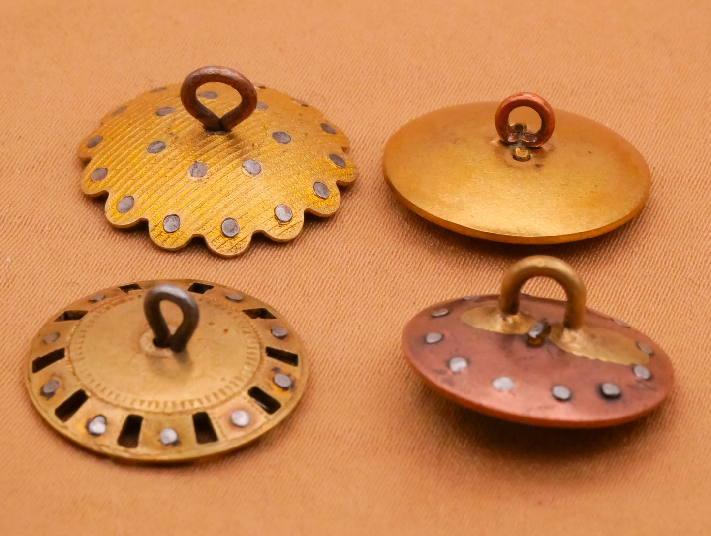 Steel-Cut Brass Metal Celestial Victorian Button Various 17-19mm