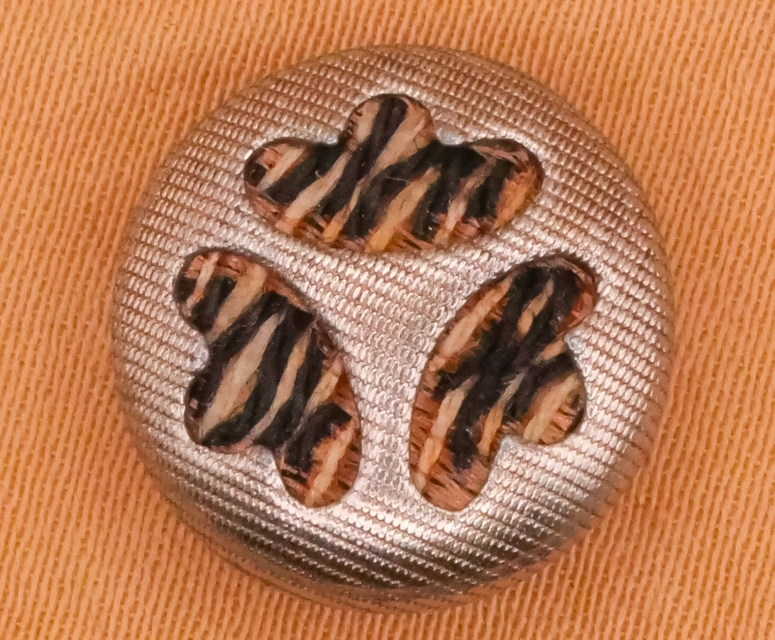 Animal Print Stripe Perfume Metal Vintage Button 14mm