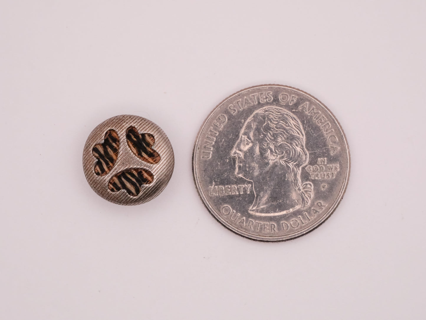 Animal Print Stripe Perfume Metal Vintage Button 14mm