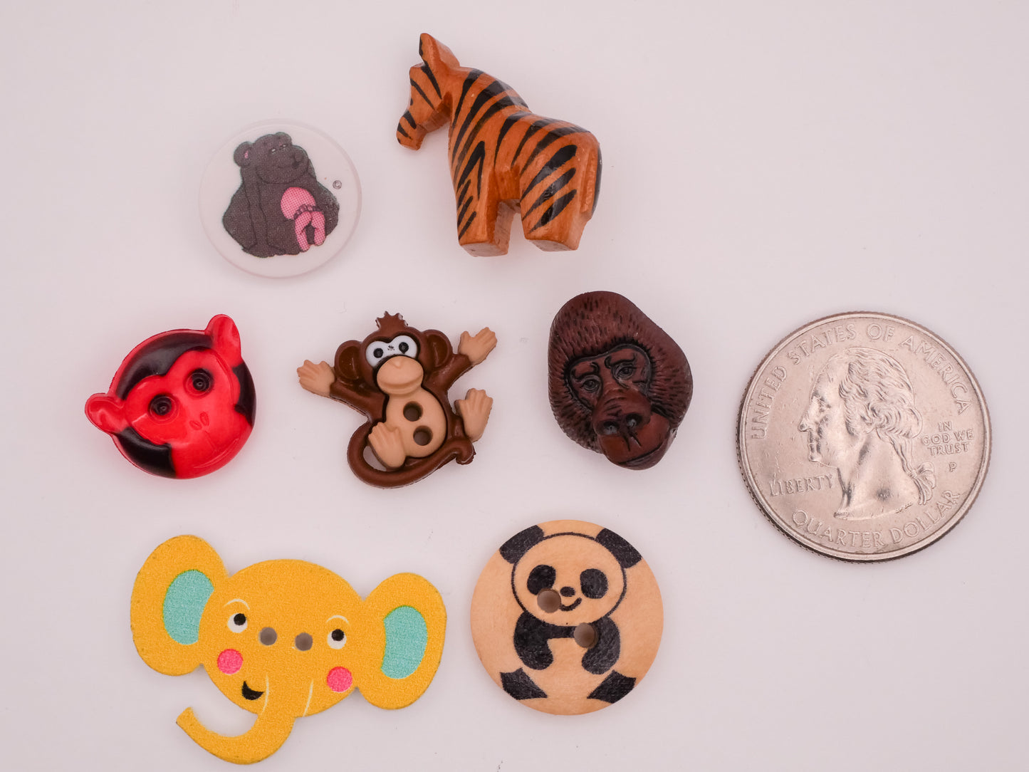 Animal Circus Jungle Plastic or Wood Button Various 15-30mm