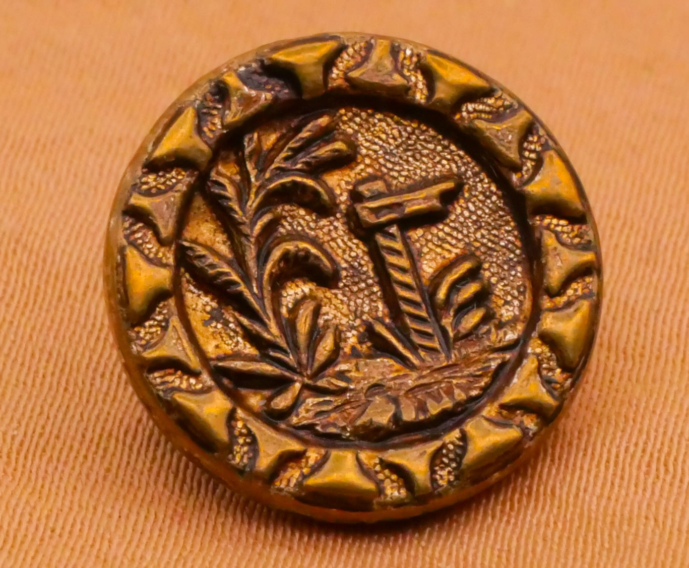 Sign Mile Marker Landscape Victorian Picture Metal Button 16mm