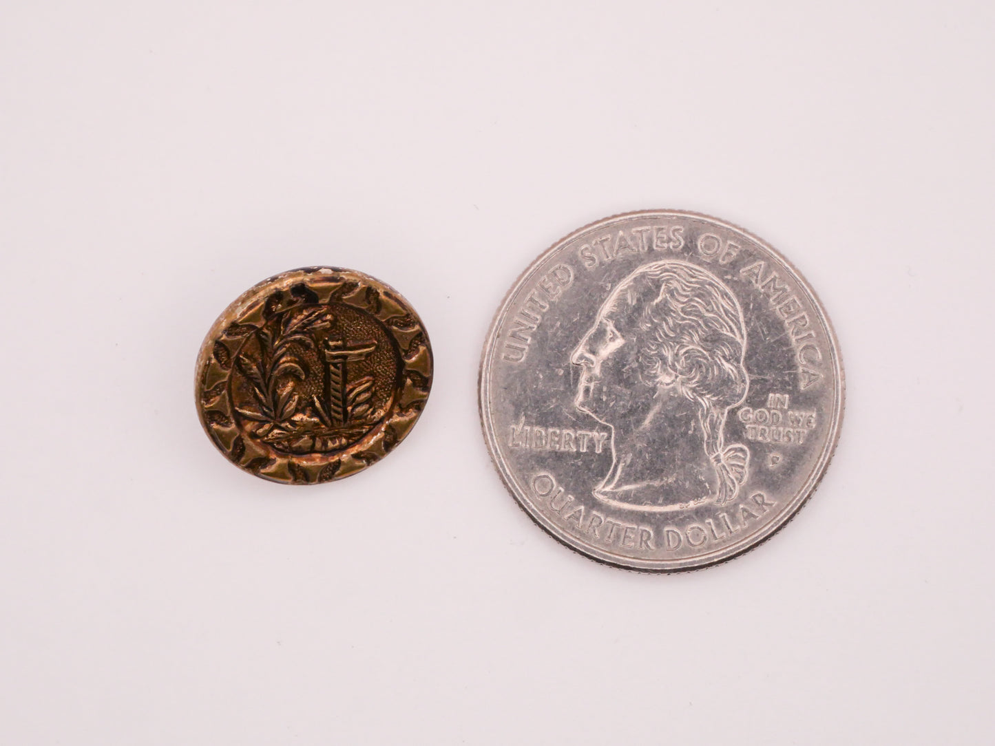 Sign Mile Marker Landscape Victorian Picture Metal Button 16mm