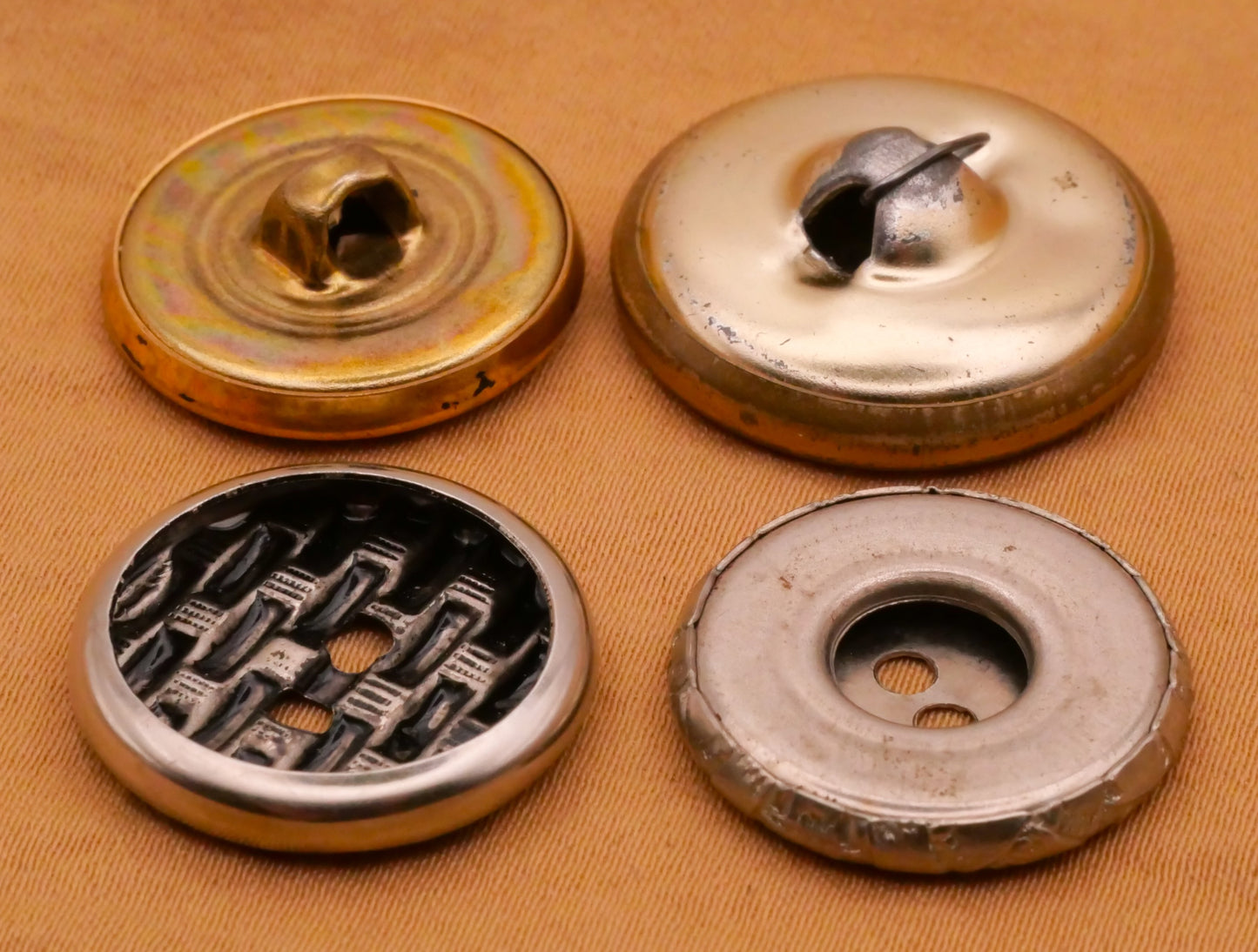 Basketweave Woven Look Vintage Metal Button Various 19-22mm