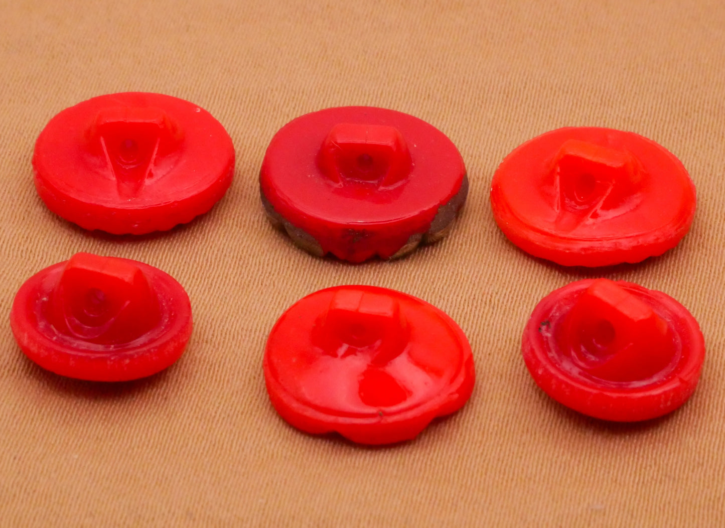 Flower Floral Vintage Red Glass Button Various 11-13mm