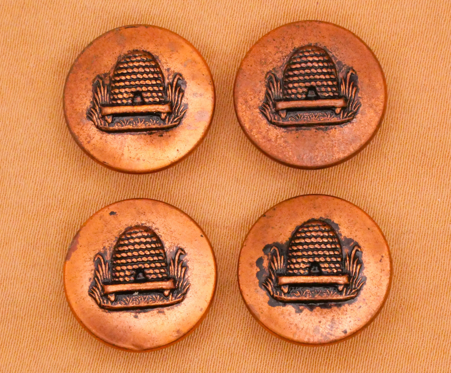 Bee Hive Copper Look Metal Vintage Button Various 16mm