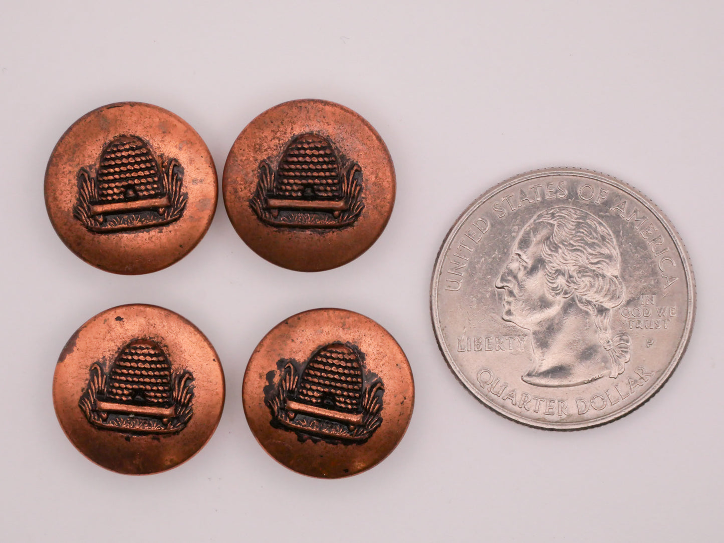 Bee Hive Copper Look Metal Vintage Button Various 16mm