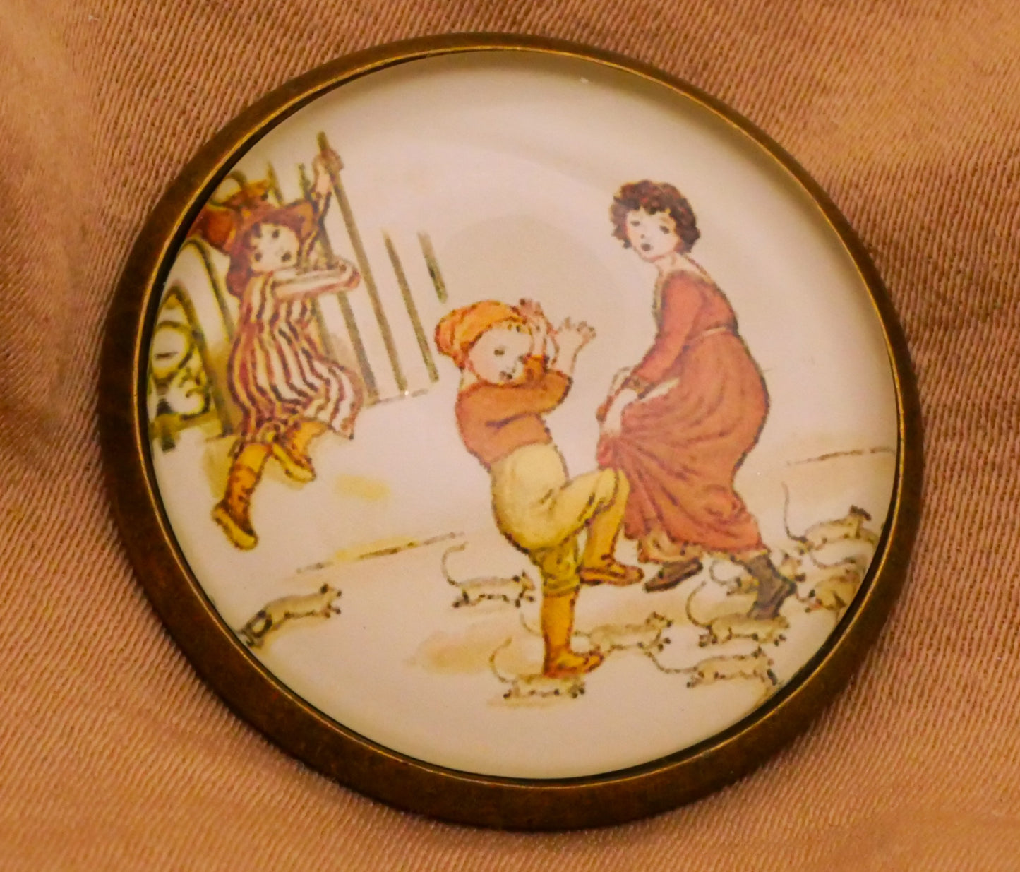 Fairytale Storybook Illustration Glass Dome Metal Button Various 27mm