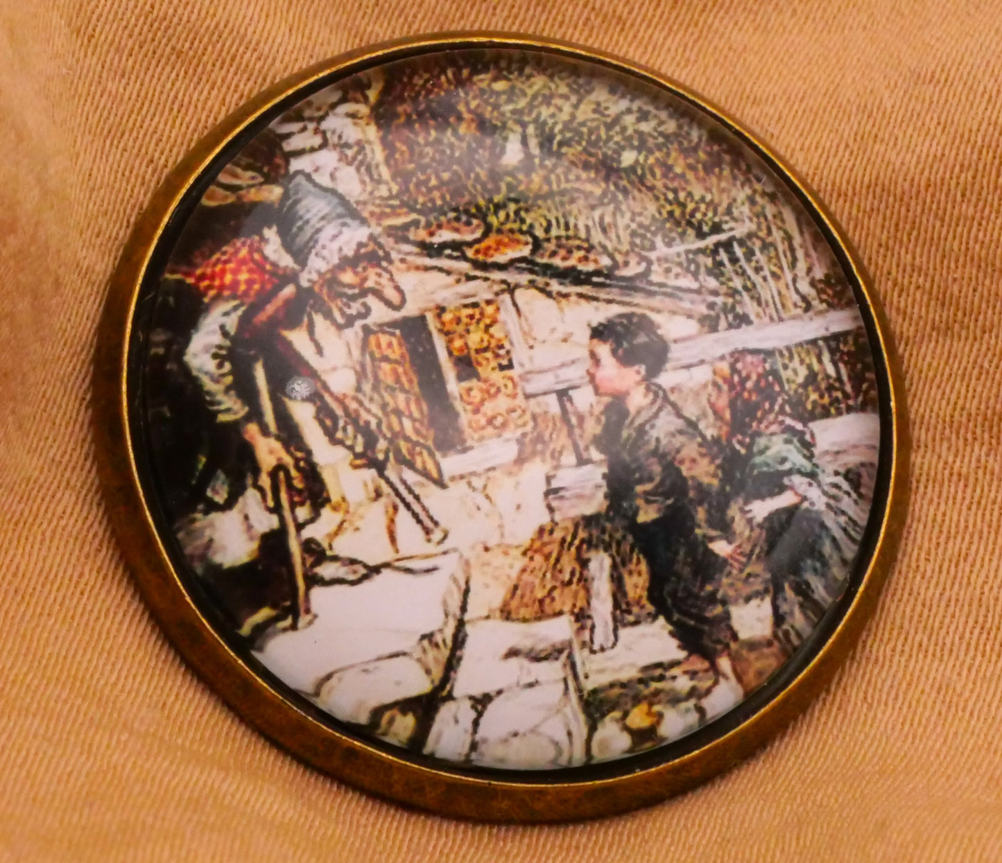 Fairytale Storybook Illustration Glass Dome Metal Button Various 27mm