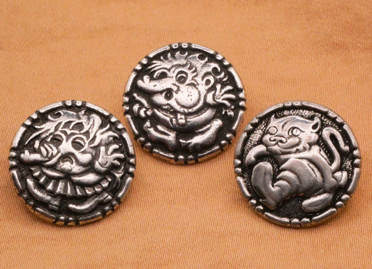 Troll or Cat Folklore Norwegian Pewter Metal Button Various 18mm