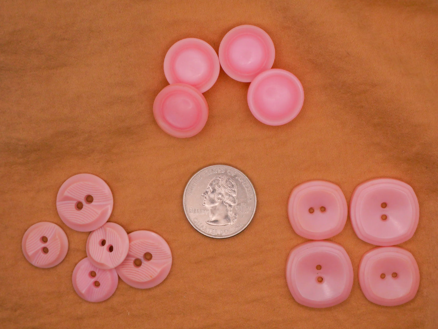 Pale Pink Vintage Housecoat Plastic Set of Buttons Various 15-22mm