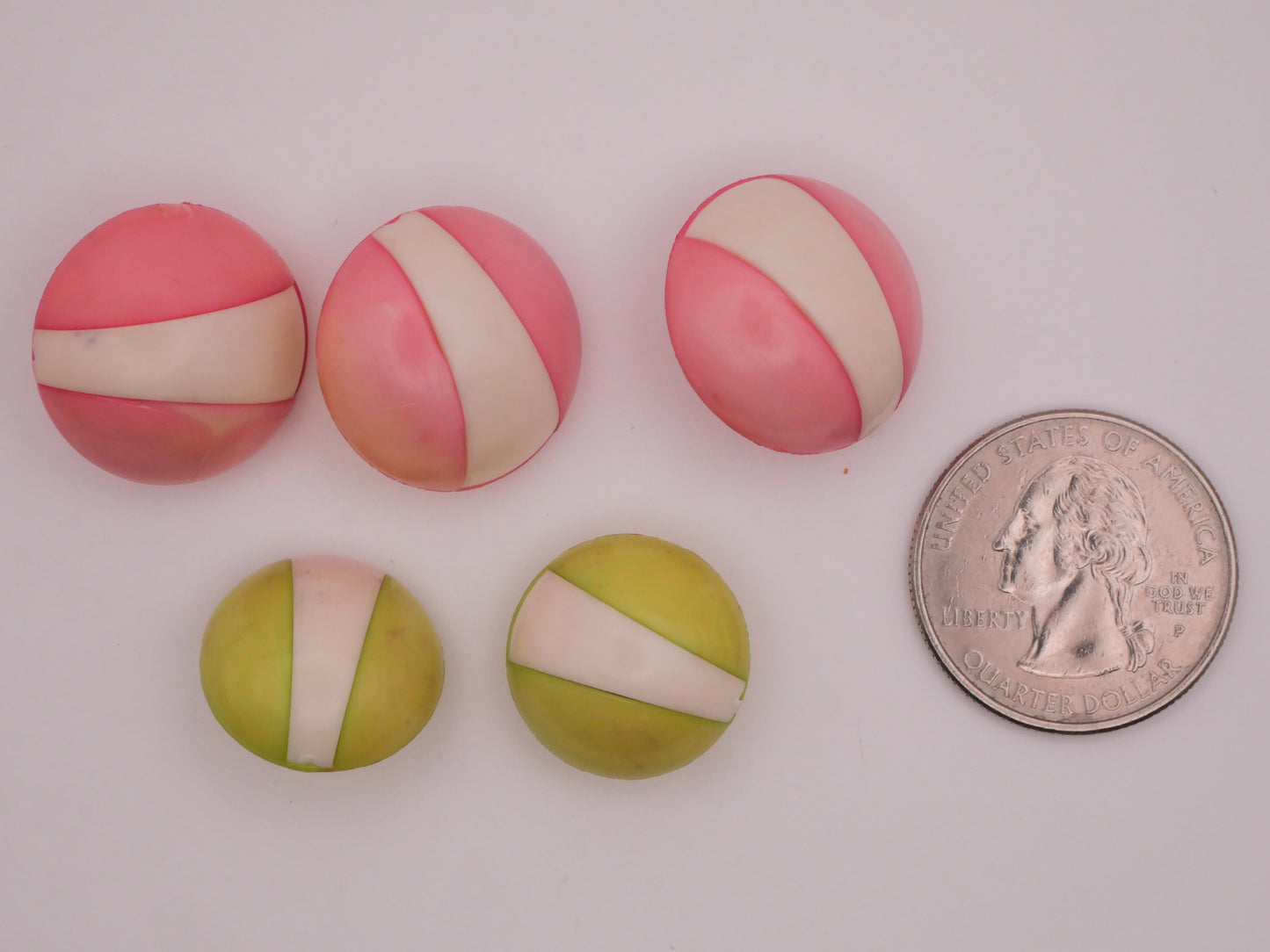 Mod Retro Pink or Green Vintage Early Plastic Button Various 18-21mm