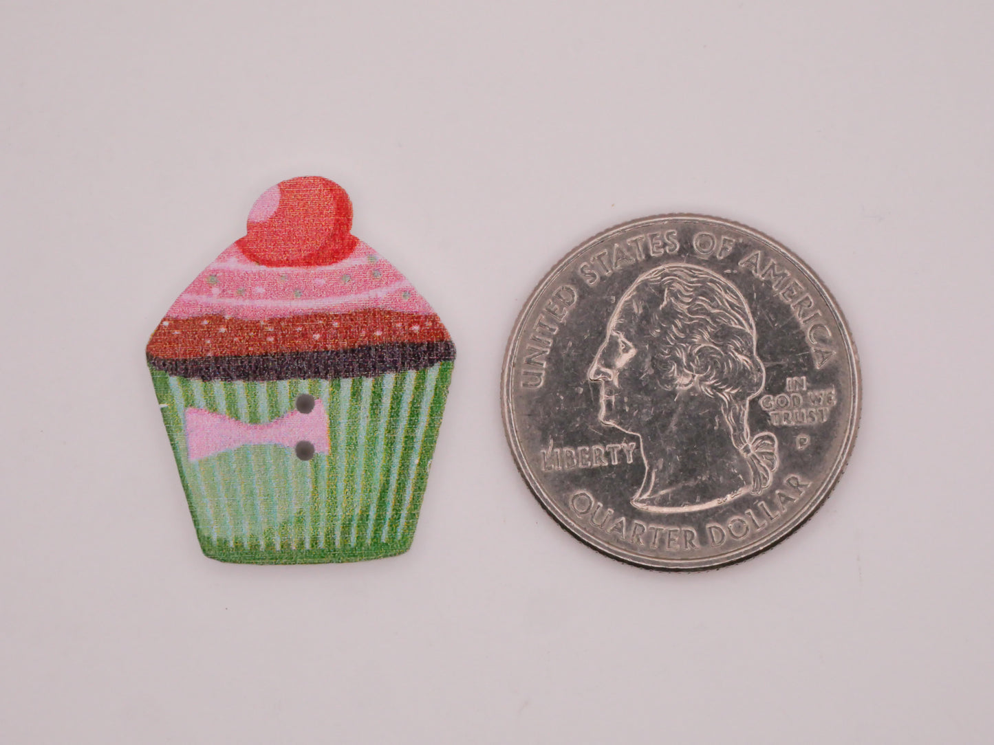 Cupcake Party Food Wood Assorted Set of Ten Buttons 19-27mm