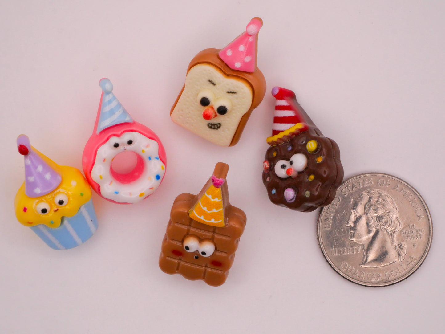 Party Food Desserts Plastic Assorted Set of Three Plastic Buttons 18-27mm